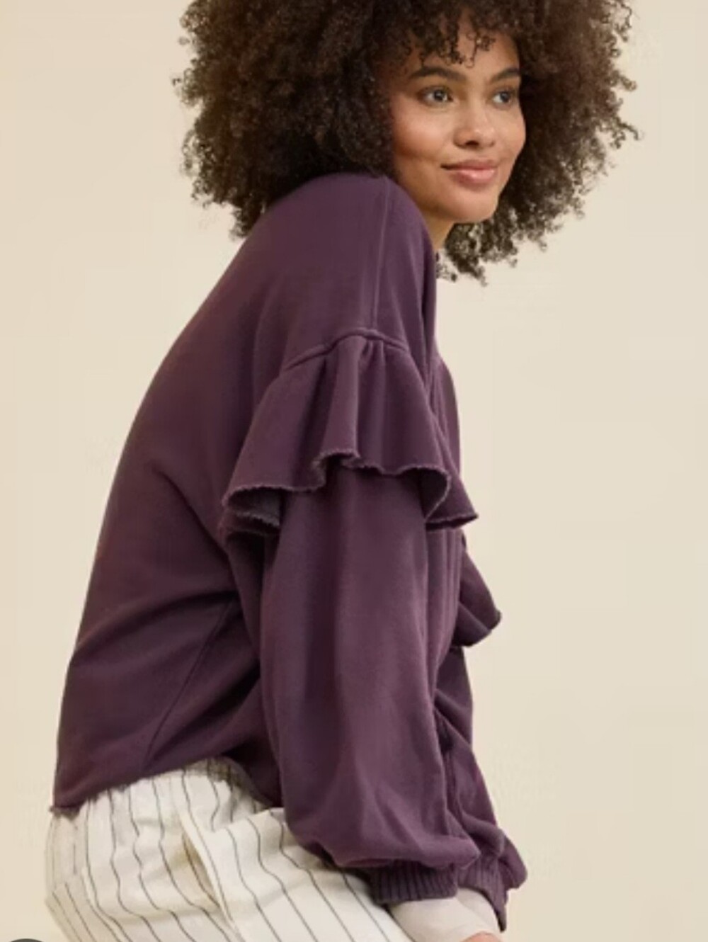 aerie Ruffle Sleeve Sweatshirt Size XXL